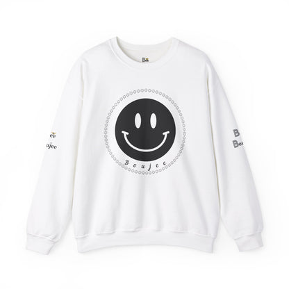 Boujee Smiley Face Black - Heavy Blend™ Light Colors Crewneck Sweatshirt
