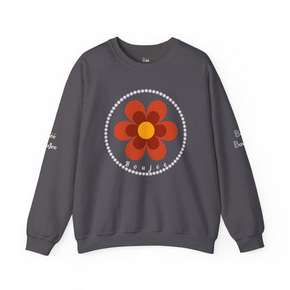 Boujee Flower Burnt Orange - Heavy Blend™ Dark Colors Crewneck Sweatshirt
