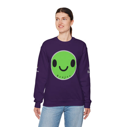 Boujee Smiley Face Green - Heavy Blend™ Dark Colors Crewneck Sweatshirt