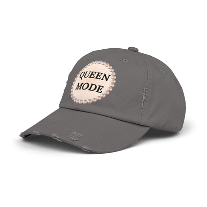 Queen Mode - Distressed Pearl-Emblem Cap