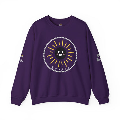 Boujee Sunshine Smiley Face Black - Heavy Blend™ Dark Colors Crewneck Sweatshirt