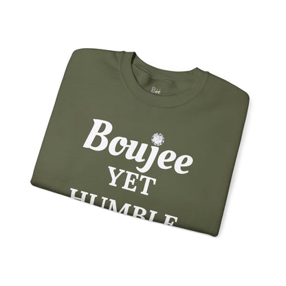 Boujee Yet Humble & Basic - Heavy Blend™ Dark Colors Crewneck Sweatshirt