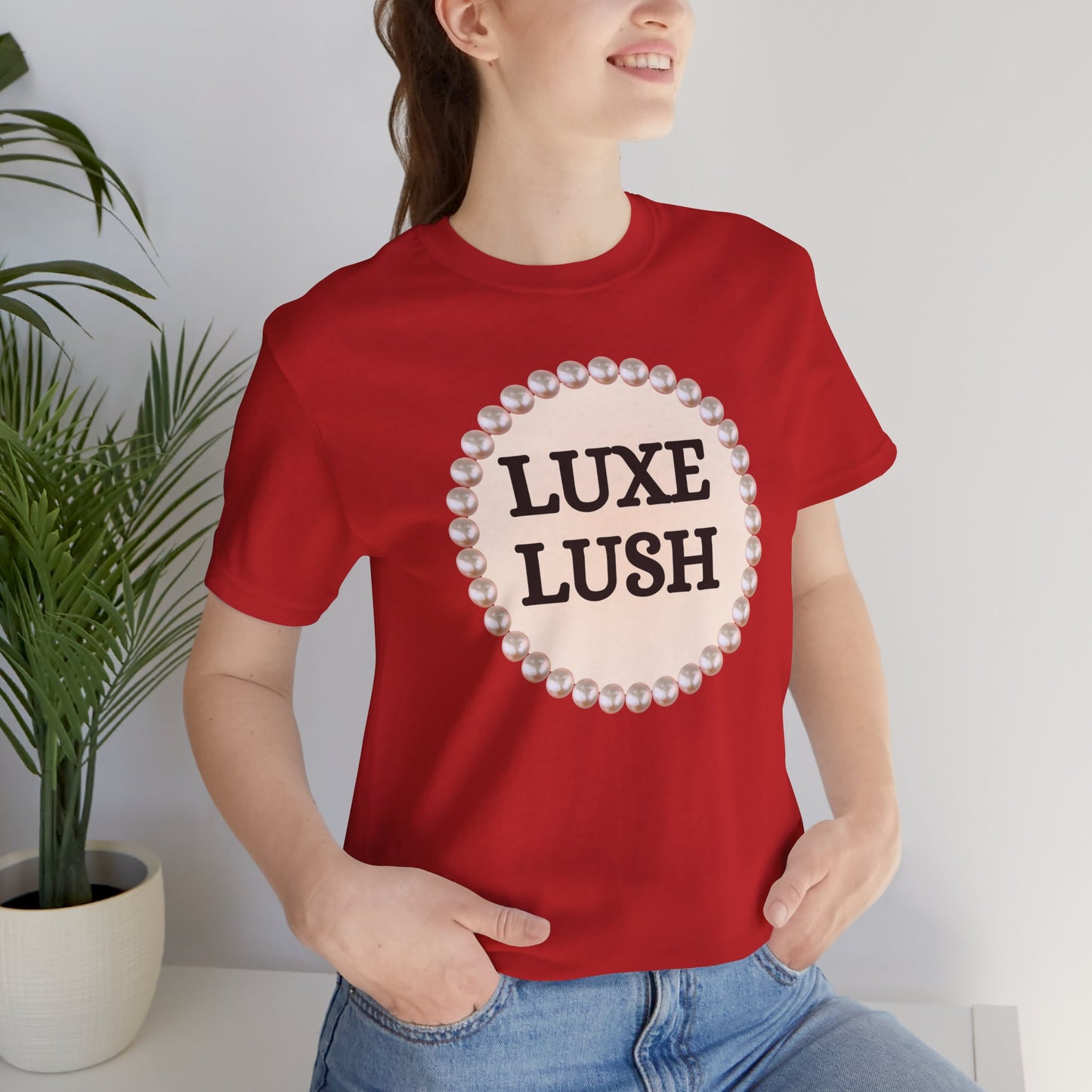 Luxe Lush Pearl-Framed Statement Tee