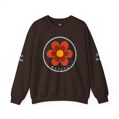 Boujee Flower Burnt Orange - Heavy Blend™ Dark Colors Crewneck Sweatshirt