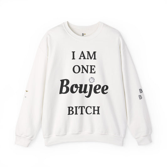 I Am One Boujee Bitch - Heavy Blend™ Light Colors Crewneck Sweatshirt
