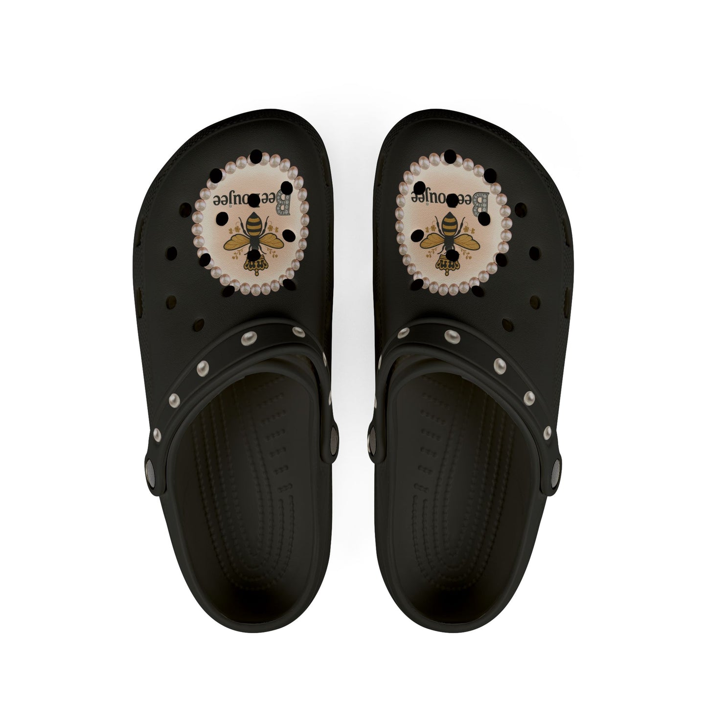Bee Boujee Black Clogs with Charms