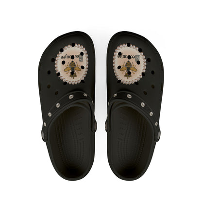 Bee Boujee Black Clogs with Charms