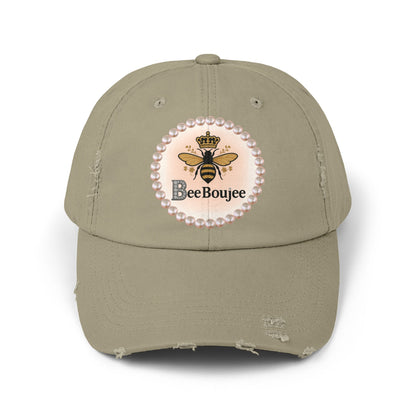 Bee Boujee Distressed Pearl-Emblem Cap