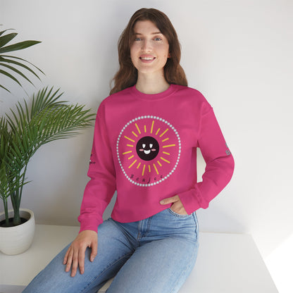 Boujee Sunshine Smiley Face Black - Heavy Blend™ Light Colors Crewneck Sweatshirt