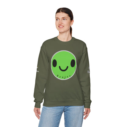 Boujee Smiley Face Green - Heavy Blend™ Dark Colors Crewneck Sweatshirt