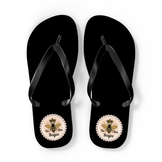 The Boujee Hive BLACK Flip Flops - EXTRA LARGE
