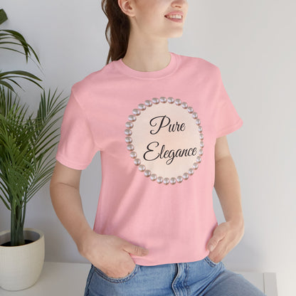 Pure Elegance Pearl-Framed Jersey Tee