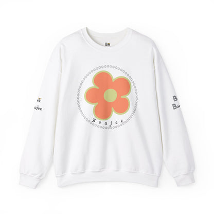 Boujee Flower Orange Green - Heavy Blend™ Light Colors Crewneck Sweatshirt
