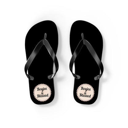 Boujee & Blessed BLACK Flip-Flops - SMALL