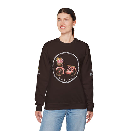 Boujee Bicycle Bouquet - Heavy Blend™ Dark Colors Crewneck Sweatshirt