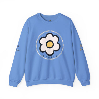 Boujee White Gold Flower - Heavy Blend™ Light Colors Crewneck Sweatshirt