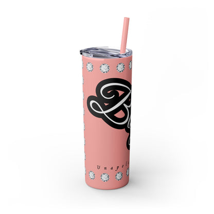 Boujee Unapologetically in DIAMONDS - Skinny Tumbler with Straw, 20oz