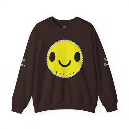 Boujee Smiley Face Yellow - Heavy Blend™ Dark Colors Crewneck Sweatshirt