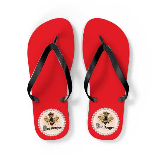 Bee Boujee RED Flip Flops - LARGE