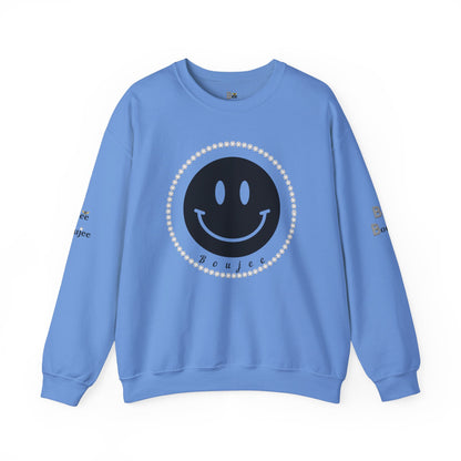 Boujee Smiley Face Black - Heavy Blend™ Light Colors Crewneck Sweatshirt