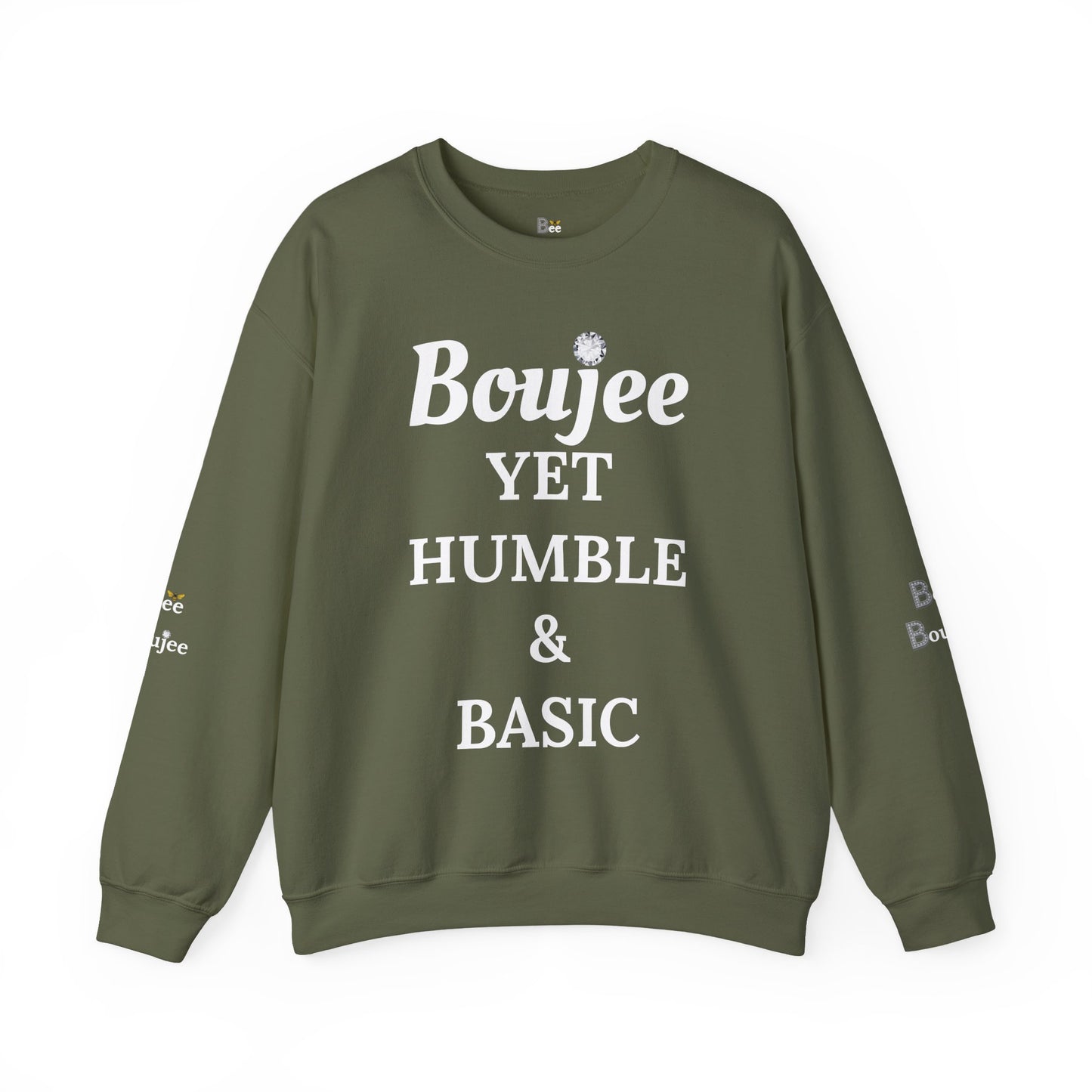 Boujee Yet Humble & Basic - Heavy Blend™ Dark Colors Crewneck Sweatshirt