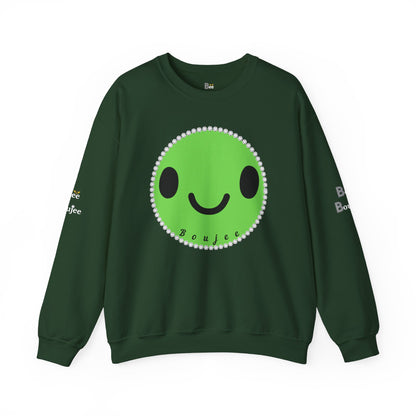 Boujee Smiley Face Green - Heavy Blend™ Dark Colors Crewneck Sweatshirt