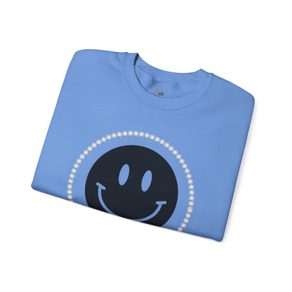Boujee Smiley Face Black - Heavy Blend™ Light Colors Crewneck Sweatshirt