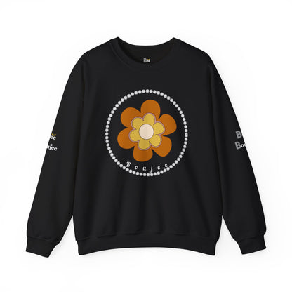 Boujee Brown Flower - Heavy Blend™ Dark Colors Crewneck Sweatshirt