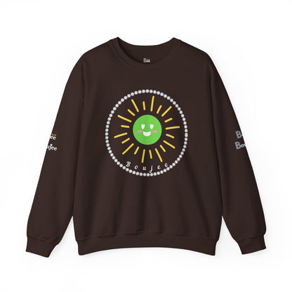 Boujee Sunshine Smiley Face Green - Heavy Blend™ Dark Colors Crewneck Sweatshirt