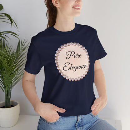 Pure Elegance Pearl-Framed Jersey Tee