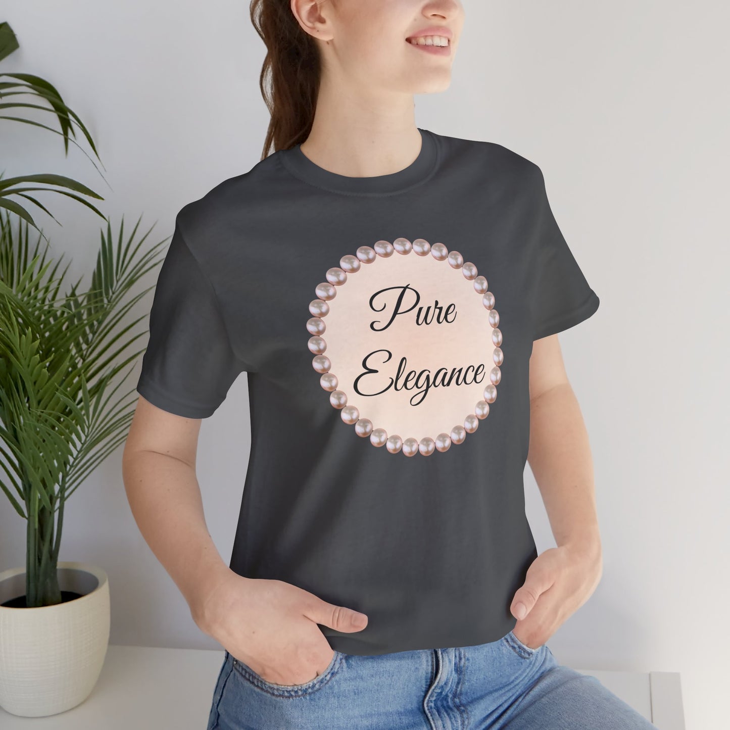 Pure Elegance Pearl-Framed Jersey Tee