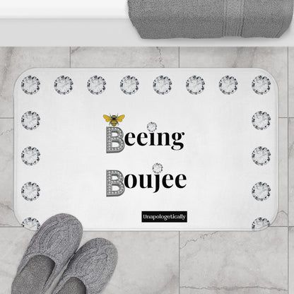 Beeing Boujee - Bath Mat WHITE with DIAMONDS
