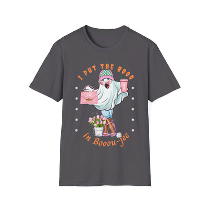 Halloween Booo in Boooujee - Softstyle T-Shirt BROWN SKIN TONE
