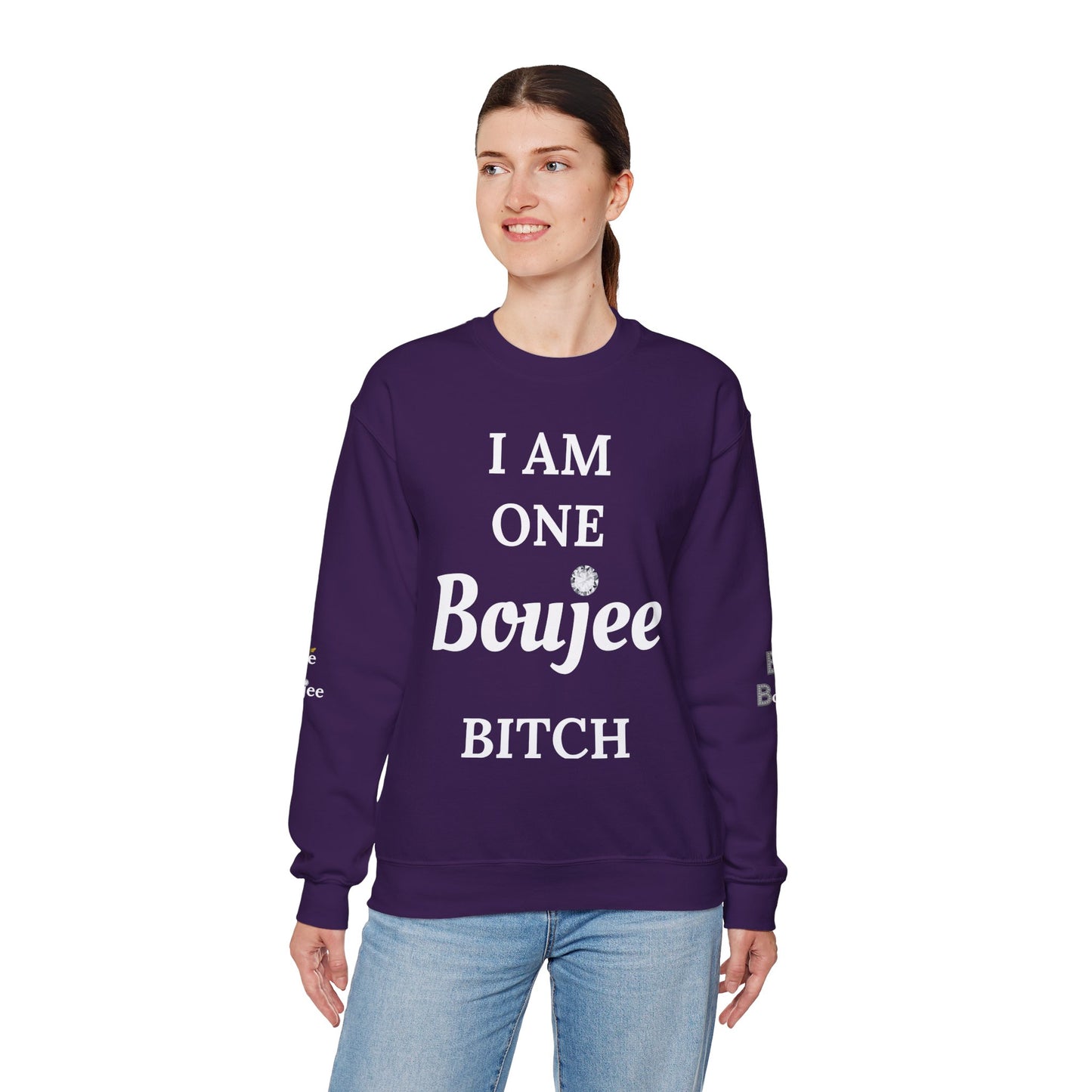 I Am One Boujee Bitch - Heavy Blend™ Dark Colors Crewneck Sweatshirt