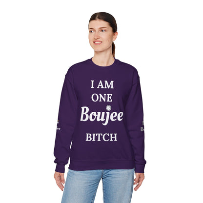 I Am One Boujee Bitch - Heavy Blend™ Dark Colors Crewneck Sweatshirt