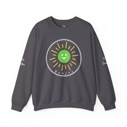 Boujee Sunshine Smiley Face Green - Heavy Blend™ Dark Colors Crewneck Sweatshirt