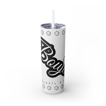 Boujee Yet Humble & Basic in DIAMONDS - Skinny Tumbler with Straw, 20oz