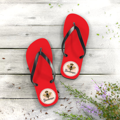 Bee Boujee RED Flip Flops - LARGE