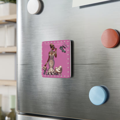 Feeling Boujee in PEARLS - Porcelain Magnet 03, Square PINK