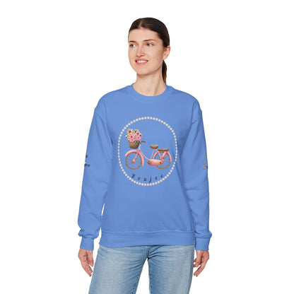Boujee Bicycle Bouque - Heavy Blend™ Light Colors Crewneck Sweatshirt