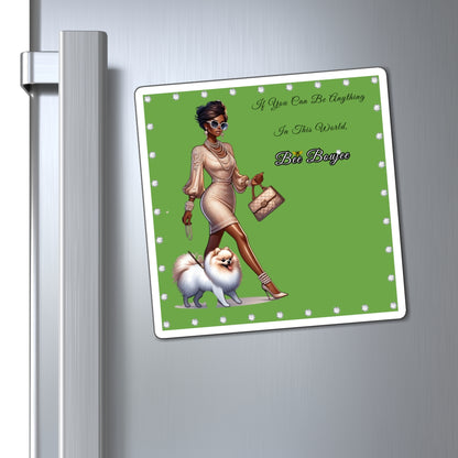 "Bee" Boujee DIAMONDS - Vinyl Magnet GREEN  6x6