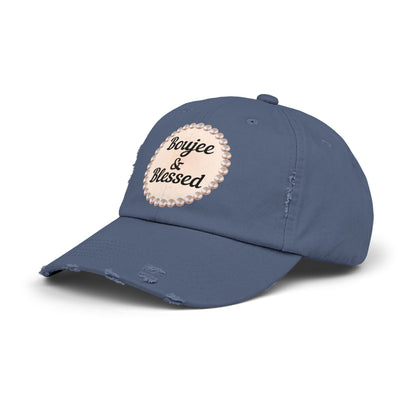 Boujee & Blessed Distressed Pearl-Emblem Cap