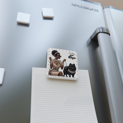 Feeling Boujee in PEARLS - Porcelain Magnet, Square WHITE