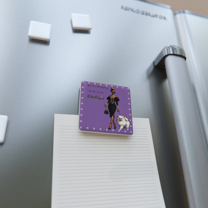 Bee Boujee in PEARLS - Porcelain Magnet, Square PURPLE