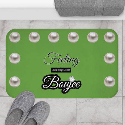 Feeling Boujee - Bath Mat GREEN with PEARLS