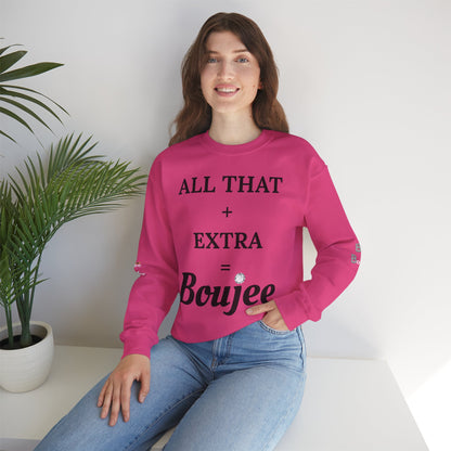 All That + Extra = Boujee - Heavy Blend™ Light Colors Crewneck Sweatshirt