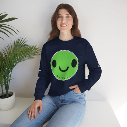 Boujee Smiley Face Green - Heavy Blend™ Dark Colors Crewneck Sweatshirt
