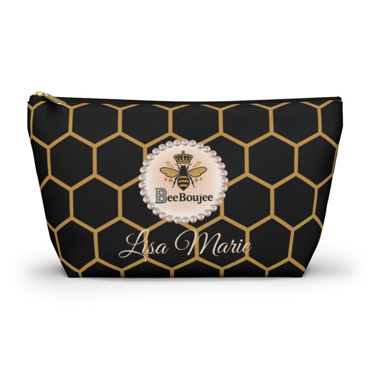 Personalized Bee Boujee T-Bottom Accessory Pouch - 2 Sizes and 3 Designs