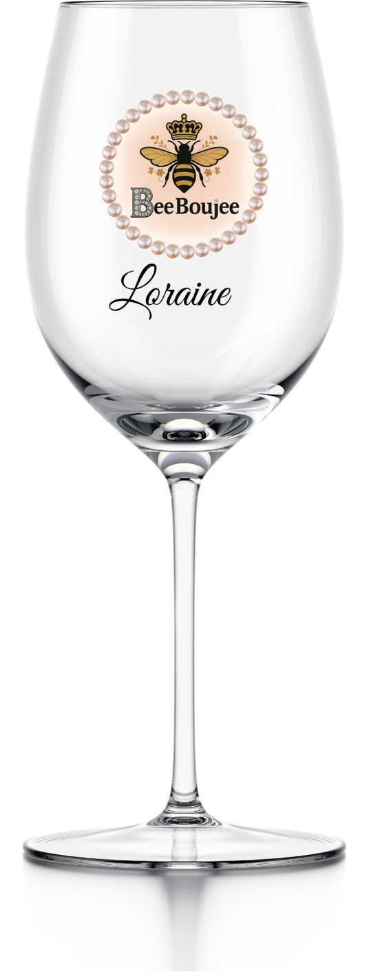 PERSONALIZED Bee Boujee Wine Glass, 12oz