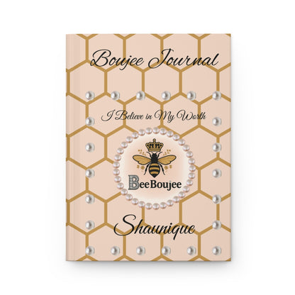 Personalized Bee Boujee Hardcover Journals (Matte & Honeycomb Editions)